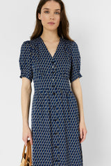 RIHANNE GRAPHIC PRINT FITTED DRESS