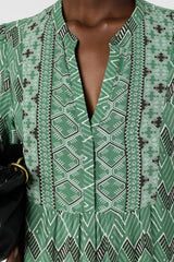 RIHAM LONG GRAPHIC PRINT DRESS