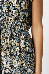 REINA FLOWERS LONG FITTED DRESS