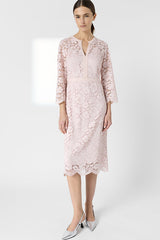 RADIA NUDE LACE MIDI DRESS