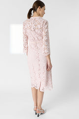 RADIA NUDE LACE MIDI DRESS