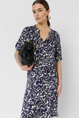 RALIAH ABSTRACT FLORAL PRINT SHORT DRESS