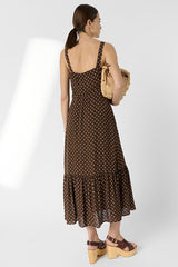 RACINE LONG SLEEVELESS POLKA DOTS DRESS
