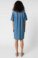 RANI STRAIGHT DENIM POCKETS DRESS