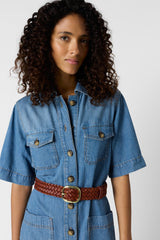 RANI STRAIGHT DENIM POCKETS DRESS