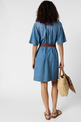 RANI STRAIGHT DENIM POCKETS DRESS