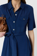 RAINA INK LONG SHIRT DRESS