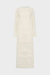 RIYANE ECRU LONG LACE DRESS