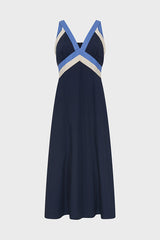 ROMYSSA CROSSED STRAPS LONG DRESS