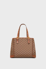 SIMPLE MONOGRAMMED COATED CANVAS LEATHER SHOPPING BAG