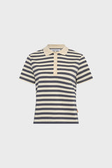 MARCIE STRIPED COTTON POLO SHIRT
