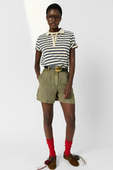MARCIE STRIPED COTTON POLO SHIRT