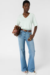 MARISA GREEN COTTON V SHIRT