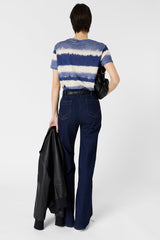 MABINTY INDIGO LINEN TIE DIE T SHIRT