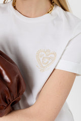 MELIA COTTON COAT OF ARMS EMBROIDERED T SHIRT