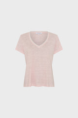 MIRANA PINK LINEN LUREX V SHIRT