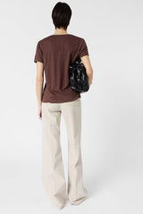 MIRANA TAUPE LINEN LUREX V SHIRT