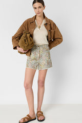 MIORA NATURAL TUNISIAN LINEN COLLAR T SHIRT