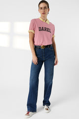 MELLY PINK COTTON INSCRIPTION T SHIRT