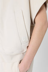 MILENE NATURAL OVERSIZED SHORT SLEEVED HOODIE