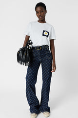 MELVINE EMBROIDERED DAISY T SHIRT