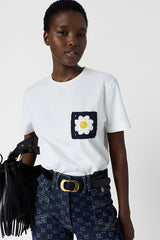 MELVINE EMBROIDERED DAISY T SHIRT