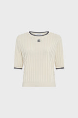 LYRA RIBBED SHORT SLEEVED SWEATER