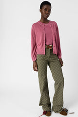 LORYS ROSEWOOD LINEN BLEND CARDIGAN