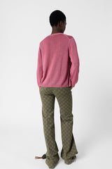 LORYS ROSEWOOD LINEN BLEND CARDIGAN