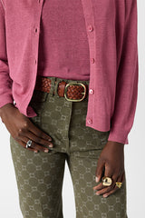 LORYS ROSEWOOD LINEN BLEND CARDIGAN