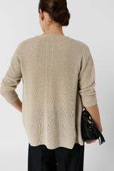 LORINA NATURAL IRIDESCENT KNIT CARDIGAN