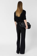 LAIKA BLACK FINE KNIT POLO SHIRT