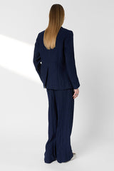 TAZIA STRIPED LINEN SUIT JACKET