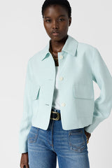 TILDA GREEN SHORT SHIRT COLLAR JACKET