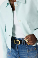 TILDA GREEN SHORT SHIRT COLLAR JACKET