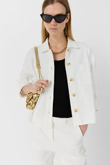 TENYA ECRU COTTON OVERSHIRT