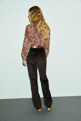 LISIE PAISLEY PRINT LAVALIERE SHIRT
