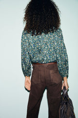 LONI SATIN FLORAL SHIRT