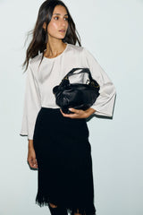 LILO GOLD COLLAR SATIN TOP