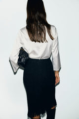 LILO GOLD COLLAR SATIN TOP