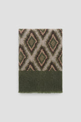 SOFIA DIAMOND-PATTERNED WOOL AND SILK SCARF