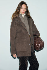 ALSA HOODED STRAIGHT WOOL COAT