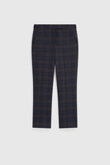 MISA CHECKS ELASTICATED STRAIGHT TROUSERS