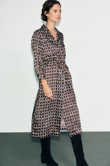 CONI GRAPHIC PRINT WAISTED DRESS