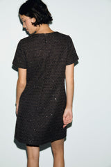 CARY SEQUIN LUREX TWEED DRESS