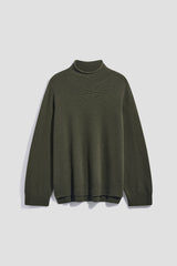 REZA GREEN STAND UP COLLAR CASHMERE SWEATER