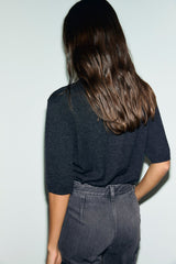 ROLANE SHORT-SLEEVED FLORAL SWEATER