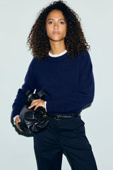RICA BLUE ROUND NECK CASHMERE SWEATER