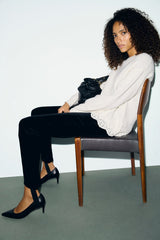 RIVIERA WHITE LOOSE-FITTING WOOL LACE SWEATER
