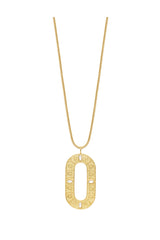 SEQUOIA WHITE MOTHER-OF-PEARL OVAL MEDALLION LONG NECKLACE